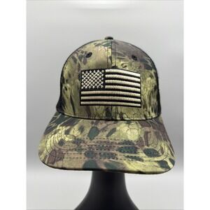 🇺🇸 American Flag Green Camo Trucker Hat SnapBack By Pugs